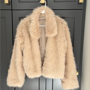 No Boundaries Plush Teddy Jacket in Cream